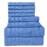 Juego de toallas de 8 piezas: 2 toallas de baño, 2 toallas de mano y 4 toallas de cara - 100 % algodón peinado, 550 g/m²