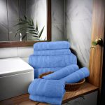 Juego de toallas de 8 piezas: 2 toallas de baño, 2 toallas de mano y 4 toallas de cara - 100 % algodón peinado, 550 g/m²
