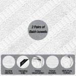 Juego de Toallas de Baño 2 piezas-100% algodón peinado,Toallas de 550 gsm