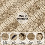 Juego de Toallas de Baño 2 piezas-100% algodón peinado,Toallas de 550 gsm